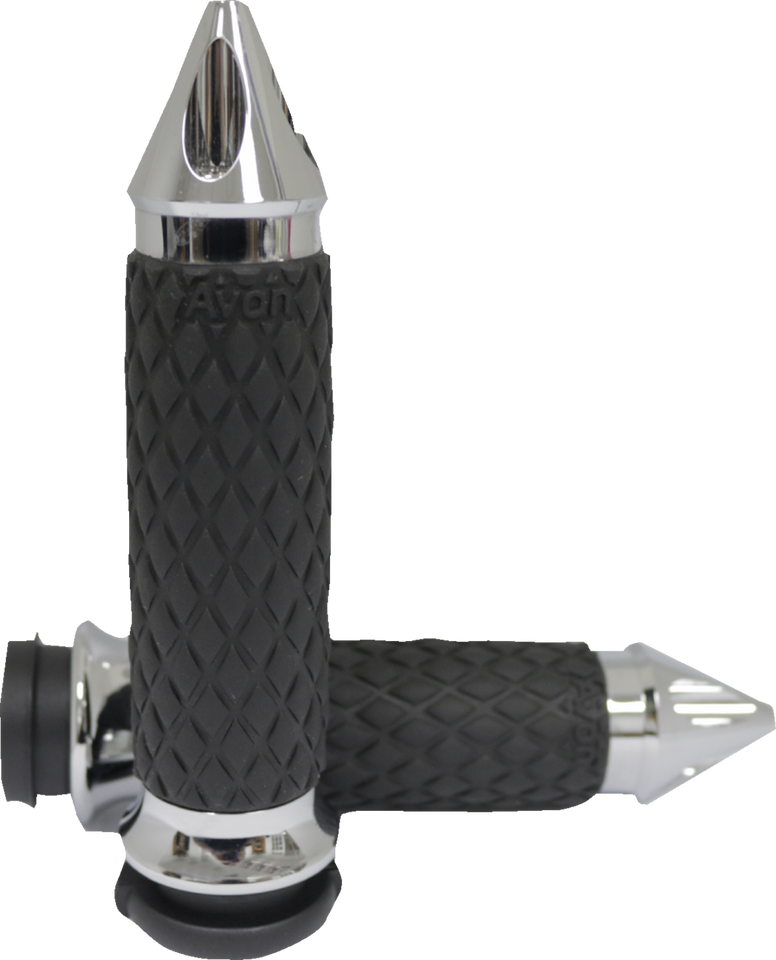 Grips - Diamond Contour - Spike - Chrome - Lutzka's Garage