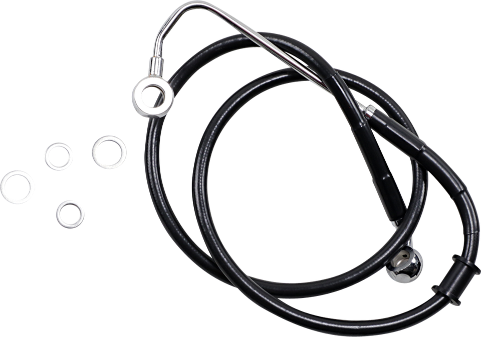 Brake Line - +4" - Black - 15-17 Softail - Lutzka's Garage
