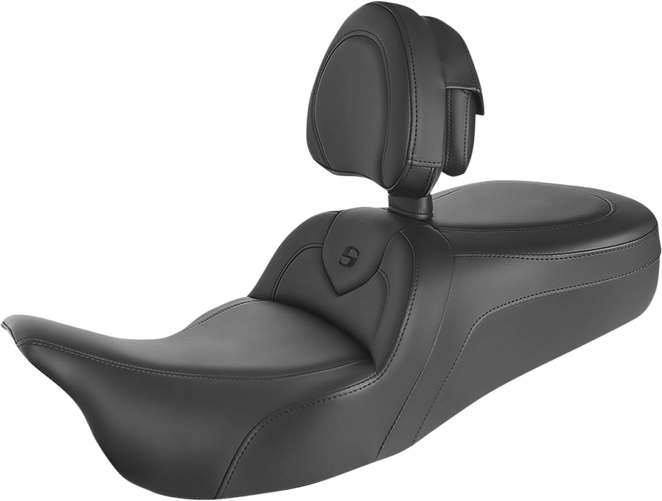 RoadSofa™ Seat - With Backrest - Black w/Black Stitching - Trikes