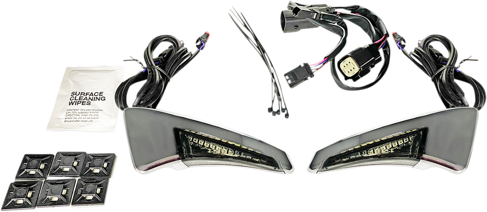 Sequential Tour Pak Seat Back Rest LED Lights - Chrome/Smoke - CVO - Lutzka's Garage