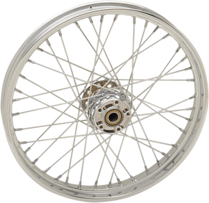 Wheel - Laced - 40 Spoke - Front - Chrome - 21x2.15 - 07-17 Softails - Lutzka's Garage