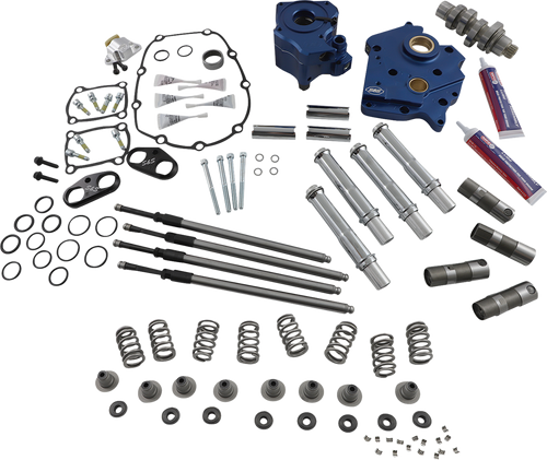 Cam Chest Kit with Plate M8 - Chain Drive - Oil Cooled - 540 Cam - Chrome Pushrods