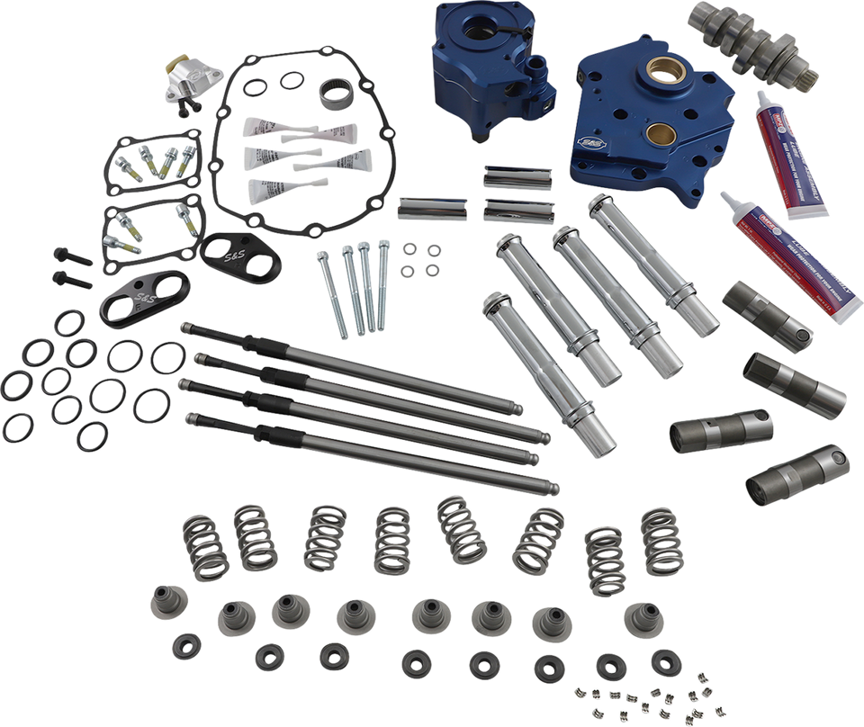 Cam Chest Kit with Plate M8 - Chain Drive - Oil Cooled - 540 Cam - Chrome Pushrods