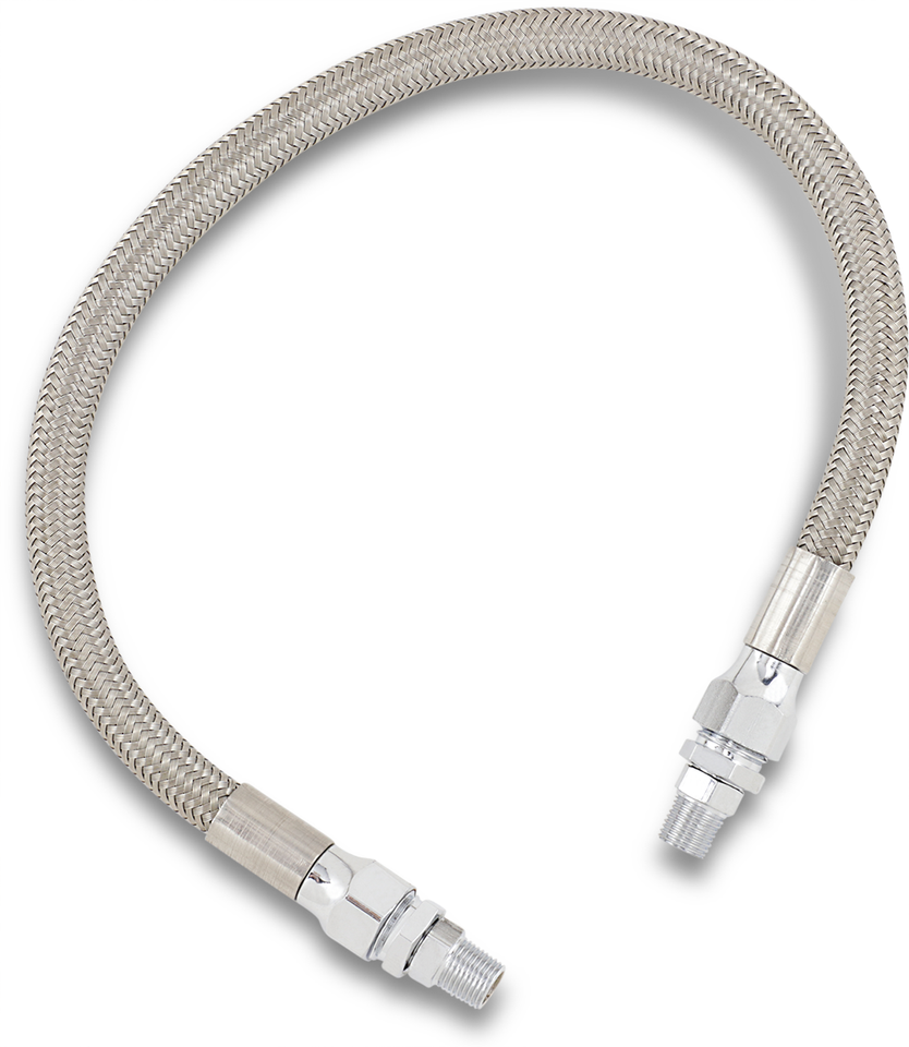 Oil Line with Fittings - Stainless Steel - 16" - Lutzka's Garage