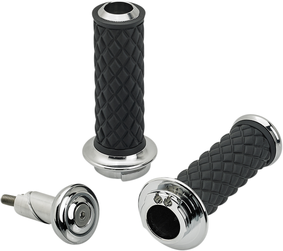 Grips - Alumicore - Dual Cable - Chrome - Lutzka's Garage