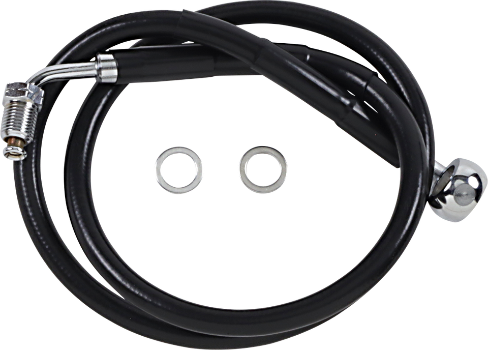 Brake Line - +8" - Black - 18-21 Softail - Lutzka's Garage