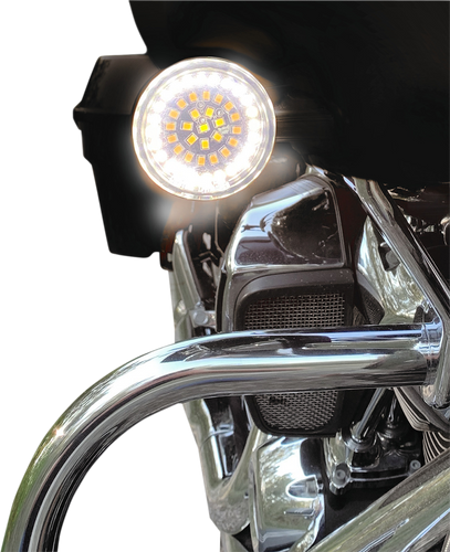 Bullet-Style Dual Front Turn Signal Insert - White - Amber - Lutzka's Garage