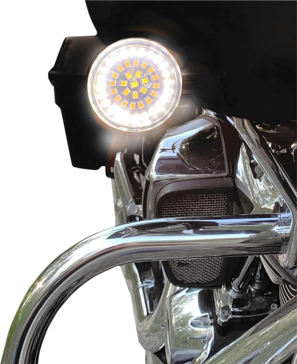 Bullet-Style Dual Front Turn Signal Insert - White - Amber - Lutzka's Garage