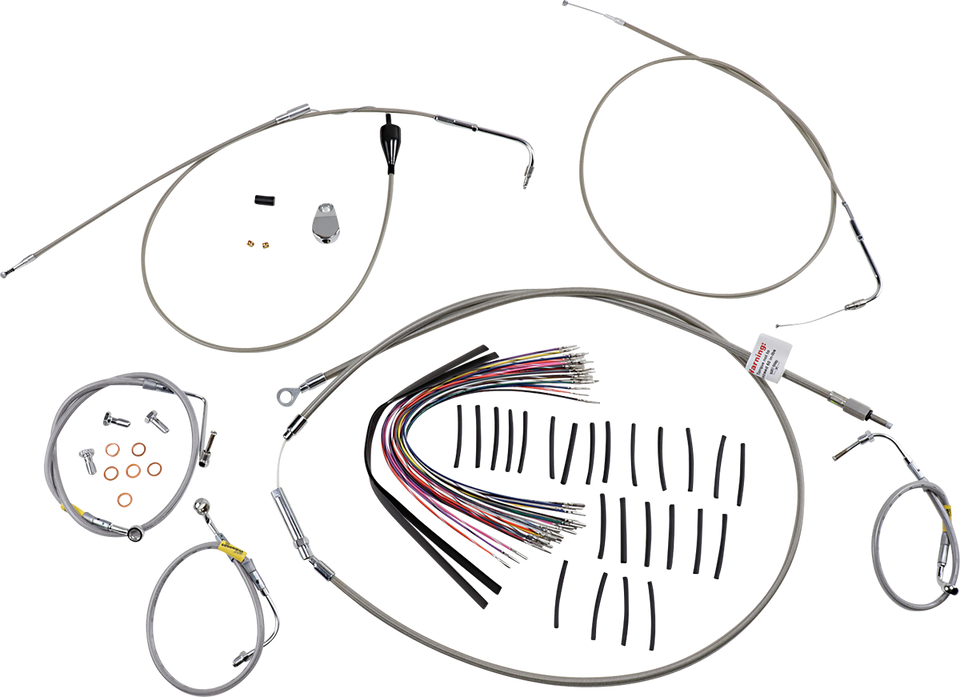 Control Kit - Early Touring Bikes - 15" Bagger Bar Handlebars - Stainless