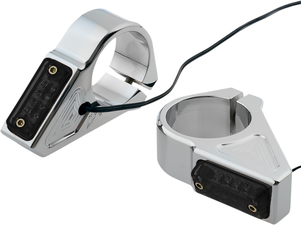 Turn Signal - 39 mm - Amber - Chrome - Lutzka's Garage