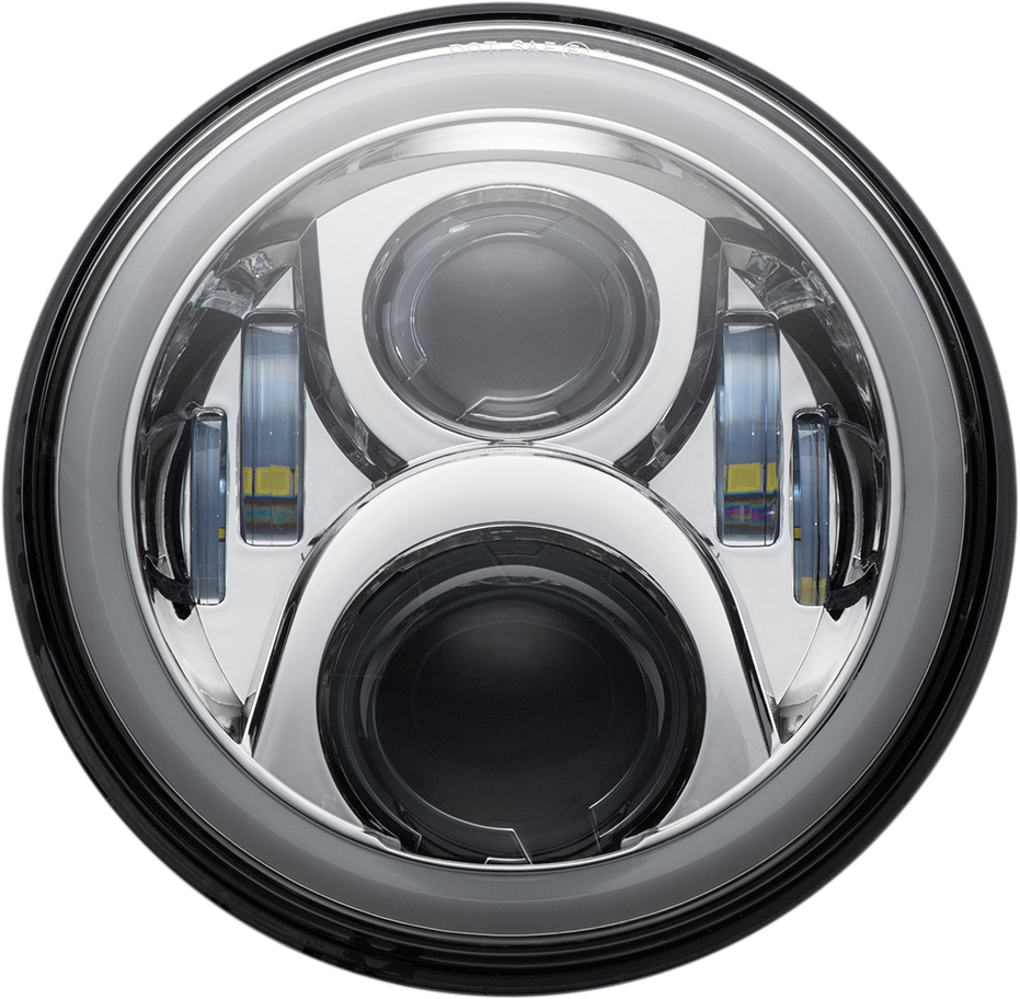 Headlamp - 7" - LED - Chrome - Lutzka's Garage