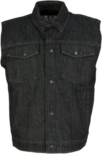 Denim Vest - Black - Small - Lutzka's Garage