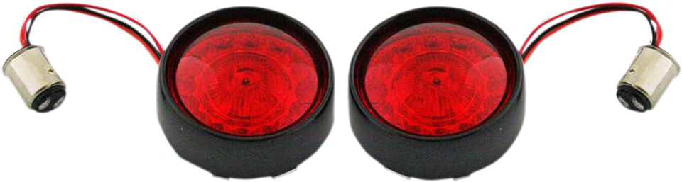 Bullet Turn Signal - 1157 - Gloss Black - Red Lens - Lutzka's Garage
