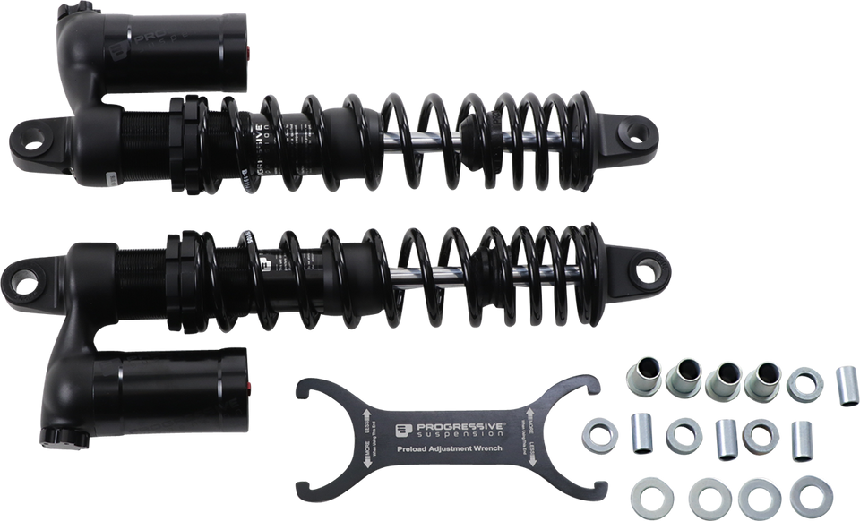 970 Series Piggyback Shocks - Gloss Black/Matte Black - 15.00" - Lutzka's Garage