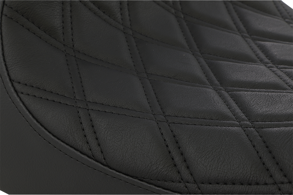 3/4 Solo Seat - Double Diamond - Black w/ Black Stitching - XL 04-22