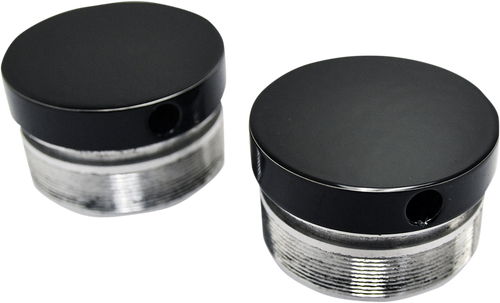 Flush-Mount Fork Cap - Gloss Black Powder Coat - 49 mm - Lutzka's Garage