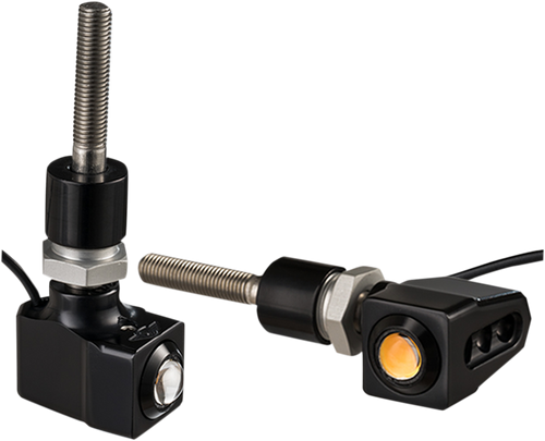 Rat Eye Mirror-Mount Turn Signals - Black/Amber - Lutzka's Garage