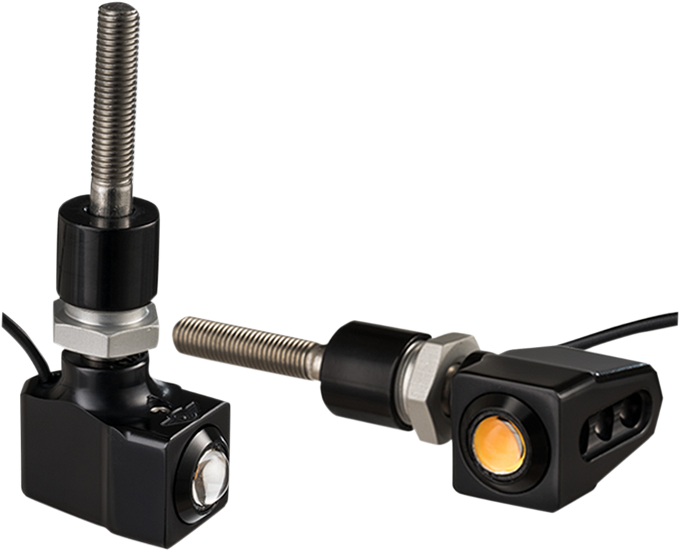 Rat Eye Mirror-Mount Turn Signals - Black/Amber - Lutzka's Garage