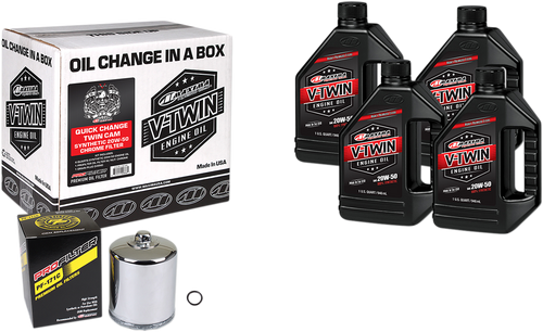Quick Change Twin Cam Synthetic 20W-50 Oil Change Kit - Chrome Filter