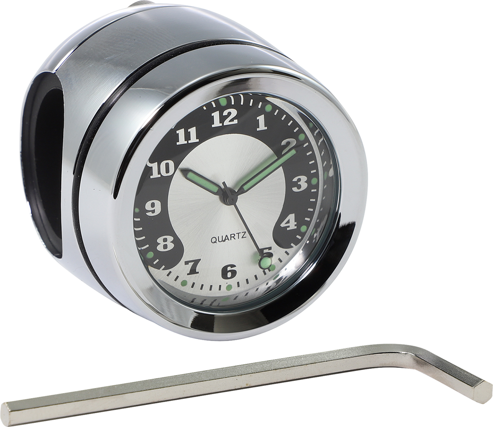 Handlebar Mount Clock - Chrome - For 1" Bar - Lutzka's Garage
