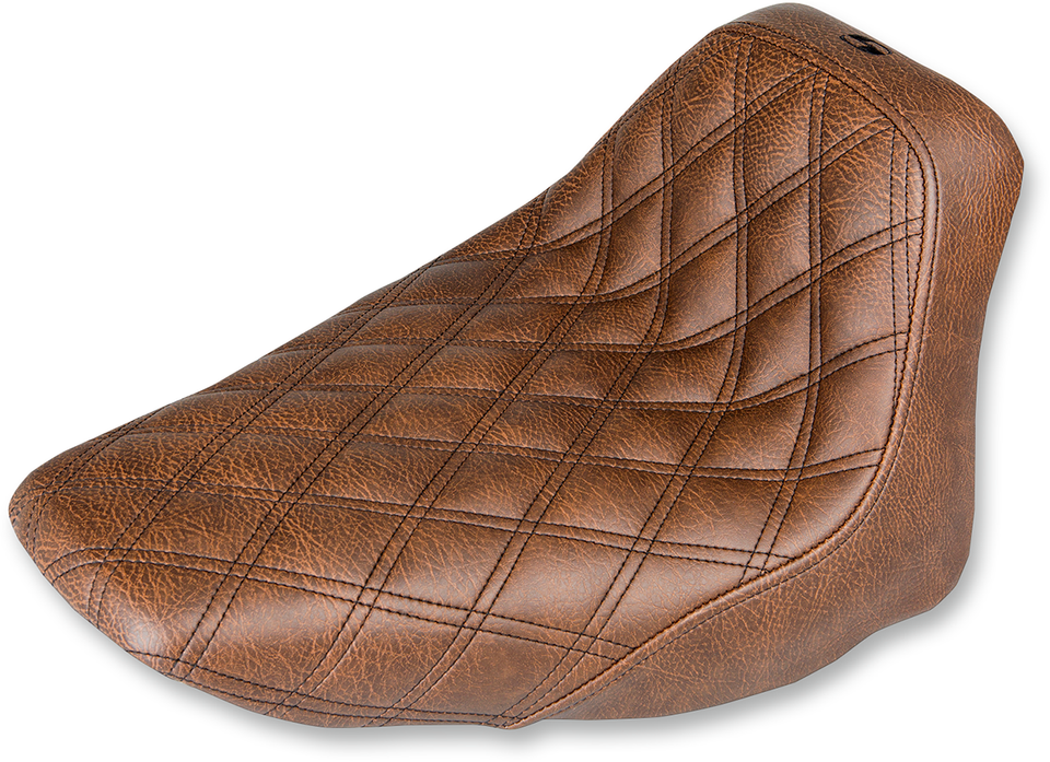 Renegade Seat - Lattice Stitched - Brown - FLST - Lutzka's Garage