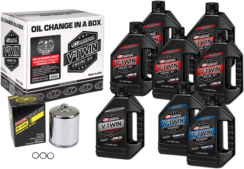 M8 Synthetic 20W-50 Oil Change Kit - Chrome Filter