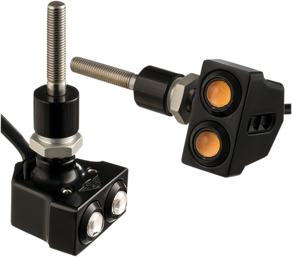 Rat Eye Mirror-Mount Turn Signals - Dual - Black - Lutzka's Garage