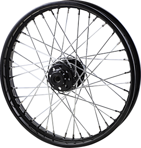 Wheel - Laced - 40 Spoke - Front - Black - 19x2.5 - Lutzka's Garage