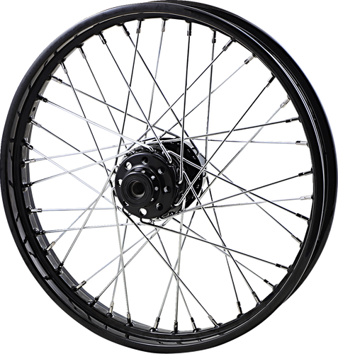 Wheel - Laced - 40 Spoke - Front - Black - 21x2.5 - Lutzka's Garage