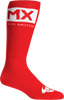 MX Solid Socks - Red/White - Size 10-13 - Lutzka's Garage