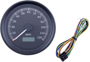 Universal 3-3/8" Programmable Electronic Speedometer - MPH - Black Face - Black Bezel - Lutzka's Garage