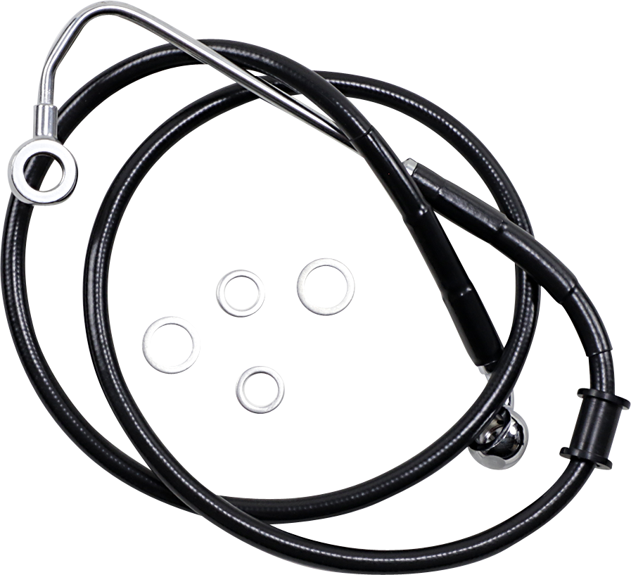 Brake Line - +10" - Black - 15-17 Softail - Lutzka's Garage