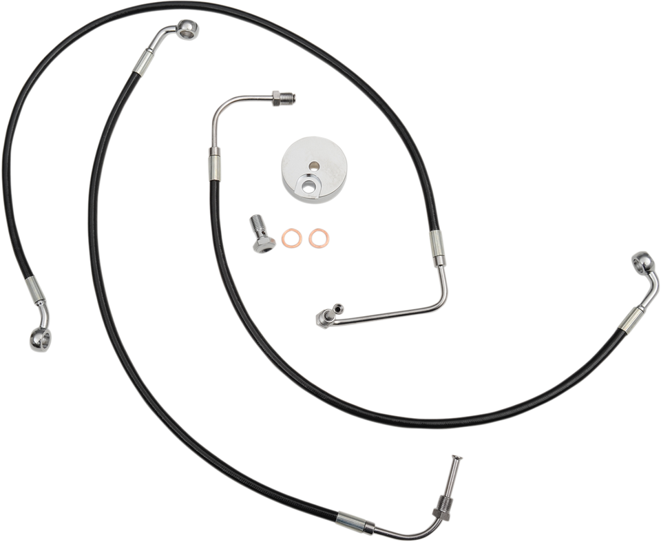 Brake Line - Mini Ape Hanger Handlebars - Black - Lutzka's Garage