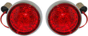 Bullet Turn Signal - 1157 - Chrome - Red Lens - Lutzka's Garage