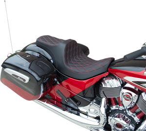 Predator III Seat - Forward Positioning - Double Diamond - Red Stitching - Indian 14-22
