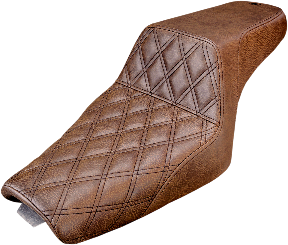 Step Up Seat - Lattice Stitched - Brown - XL  with 3.3 Gallon Tanks - Lutzka's Garage