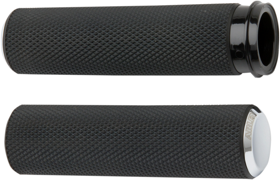 Grips - Knurled - TBW - Chrome - Lutzka's Garage