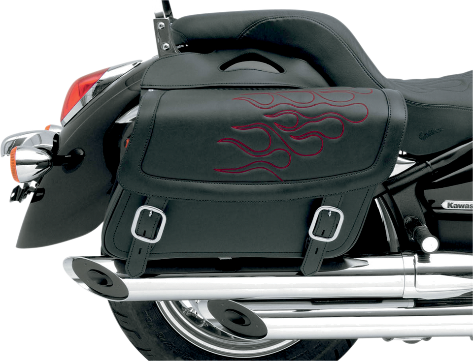 Flame Saddlebag - Dark Red - Large - Lutzka's Garage