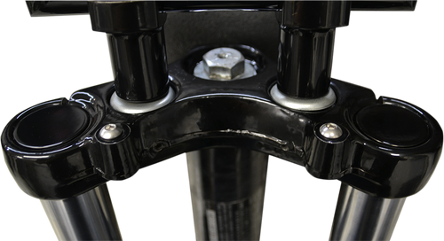 Flush-Mount Fork Cap - Gloss Black Powder Coat - 39 mm - Lutzka's Garage