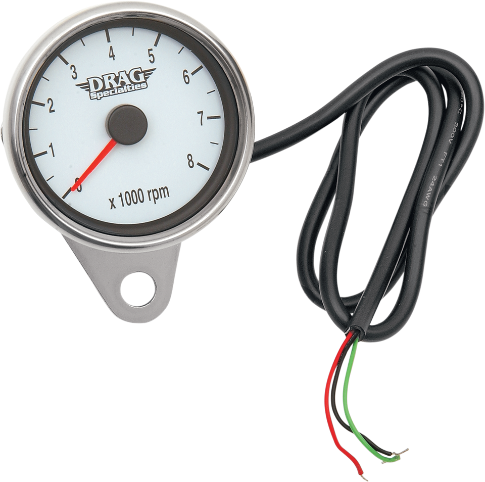2.4" Mini Electronic Tachometer - Polished - Backlit LED White Face