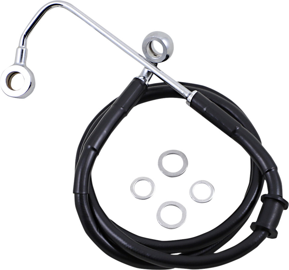 Brake Line - +10" - Black - 15-17 Softail - Lutzka's Garage