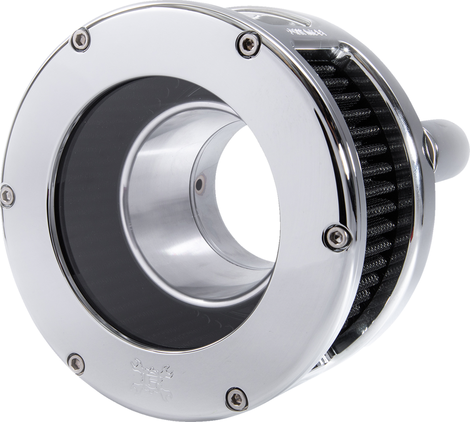 Air Cleaner - BA Series - Chrome - Clear Cover - Black - M8 - Lutzka's Garage
