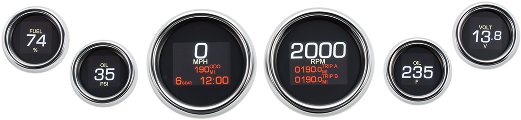 MLX 6-Gauge Instrument Kit - Chrome Bezel