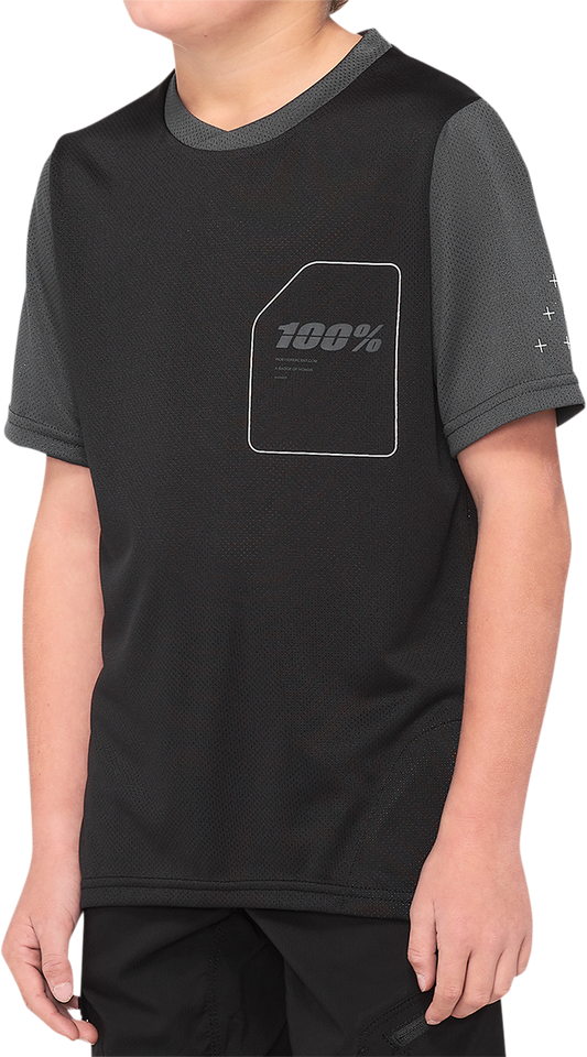 Youth Ridecamp Jersey - Short-Sleeve - Black/Charcoal - Small - Lutzka's Garage