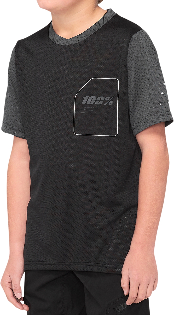 Youth Ridecamp Jersey - Short-Sleeve - Black/Charcoal - Small - Lutzka's Garage