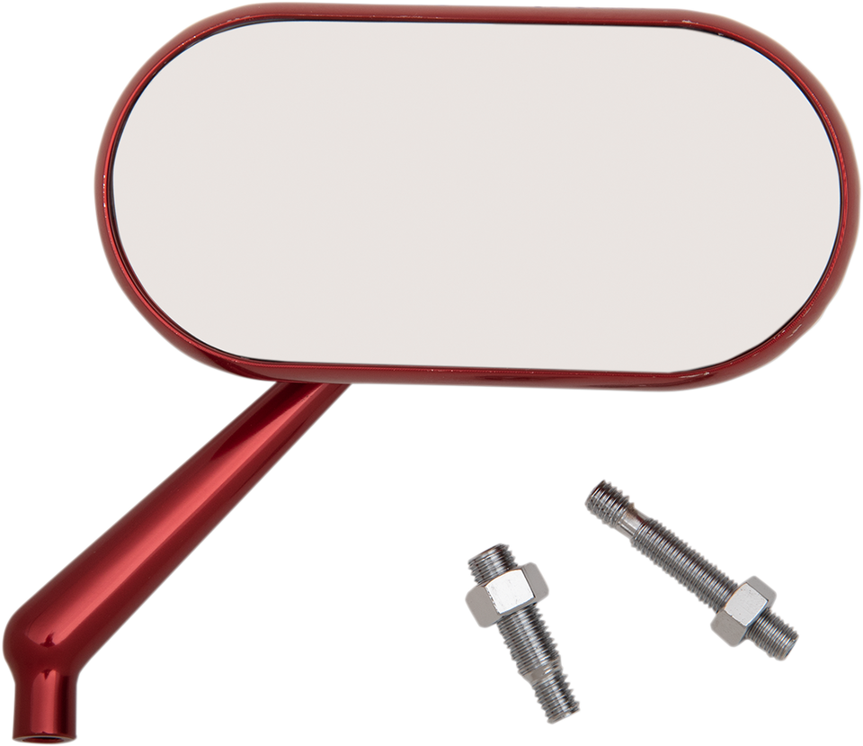 Oval Mirror - Red - Right - Lutzka's Garage