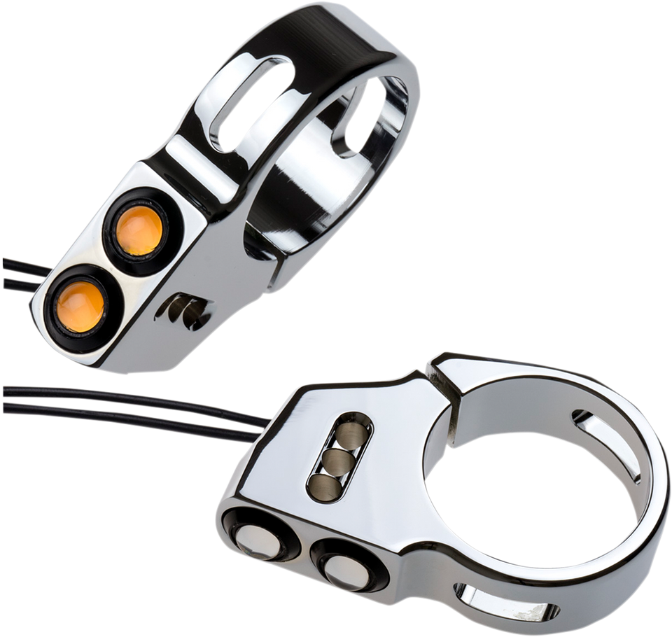 Rat Eye LED Turn Signals - 41 mm - Chrome - Lutzka's Garage