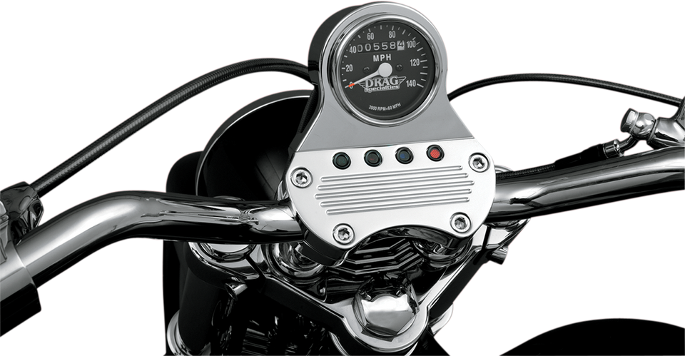 2.4" MPH Mini LED Mechanical Speedometer/Indicators - Chrome Housing - Black Face - 2:1 - Lutzka's Garage
