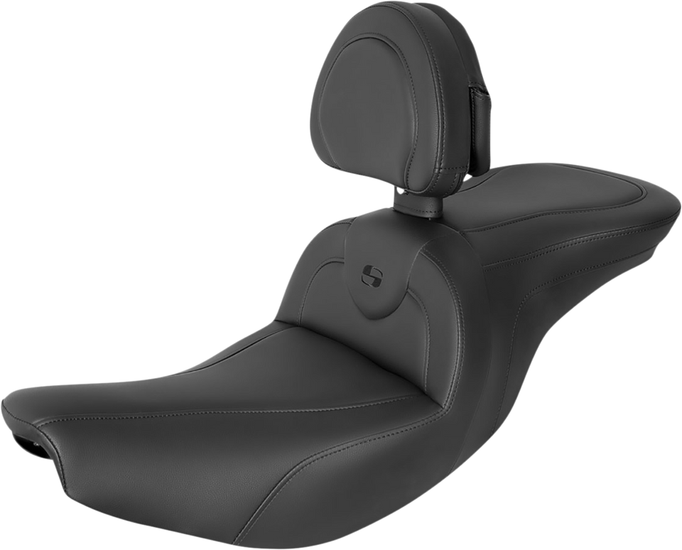 RoadSofa™ Seat - With Backrest - Black W/Black Stitching