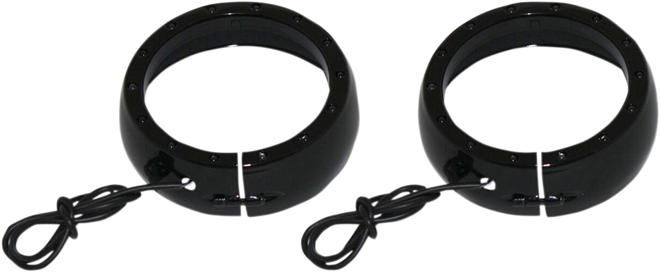 Lighted Passing Lamp Trim Ring 96-05 FLHT - Black - Lutzka's Garage